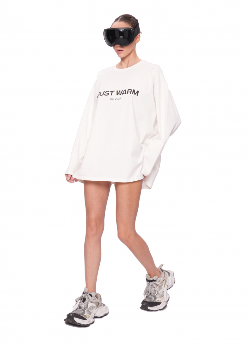 Лонгслив LOGO - milk/black