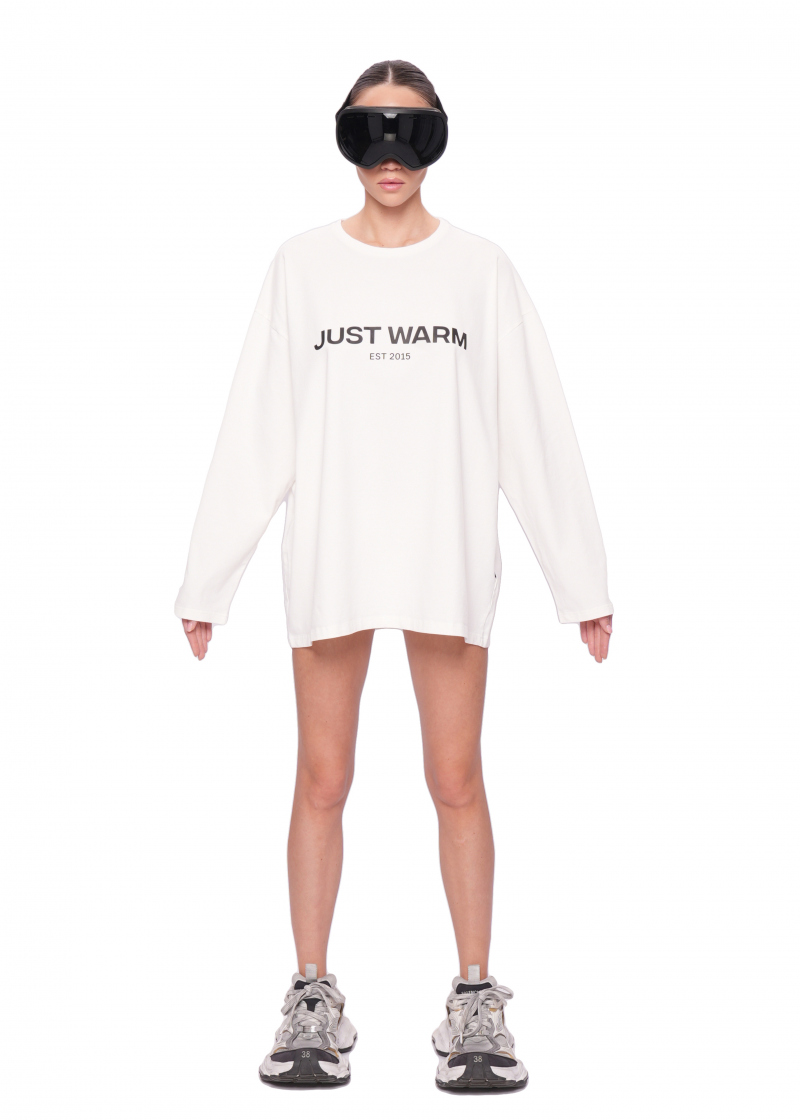 Лонгслив LOGO - milk/black