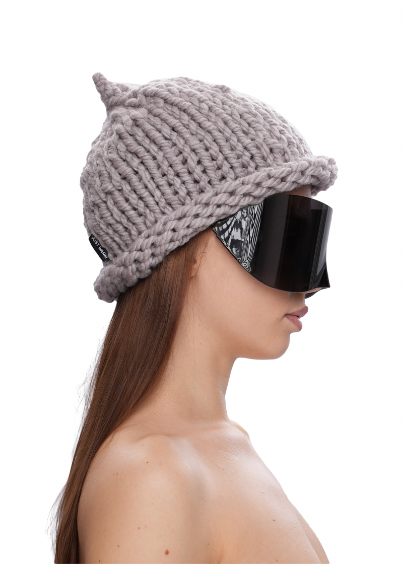 Шапка FLUFFY - grey purple