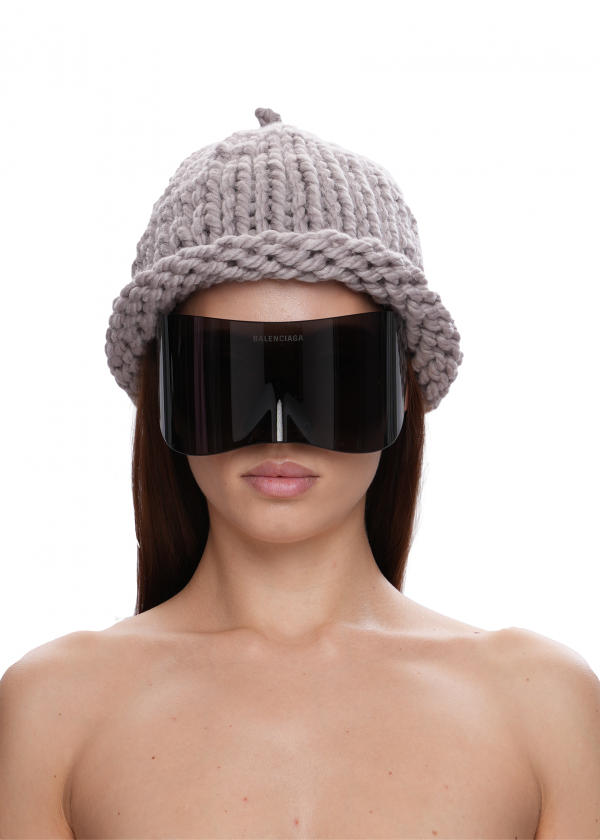 Шапка FLUFFY - grey purple