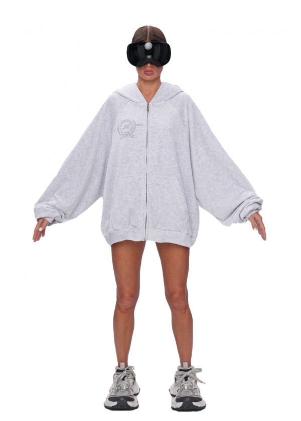 Худи VELOUR ZIP - melange
