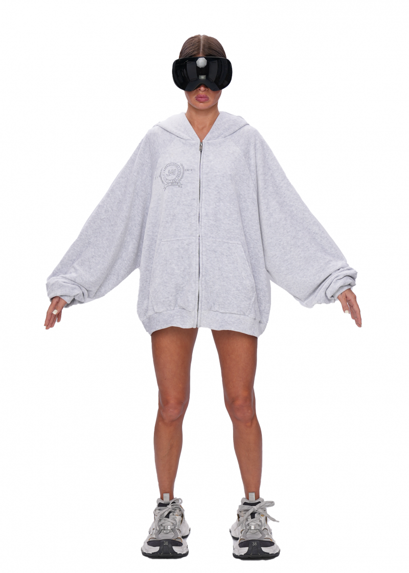 Худи VELOUR ZIP - melange