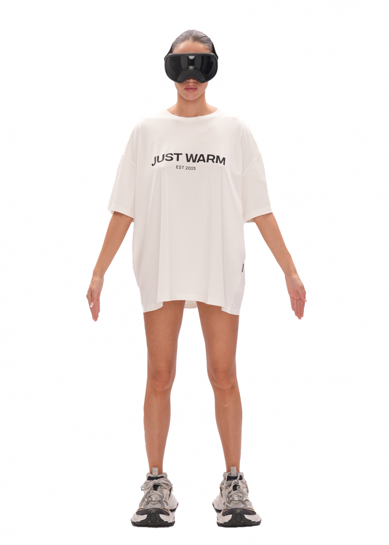 Футболка LOGO - milk/black