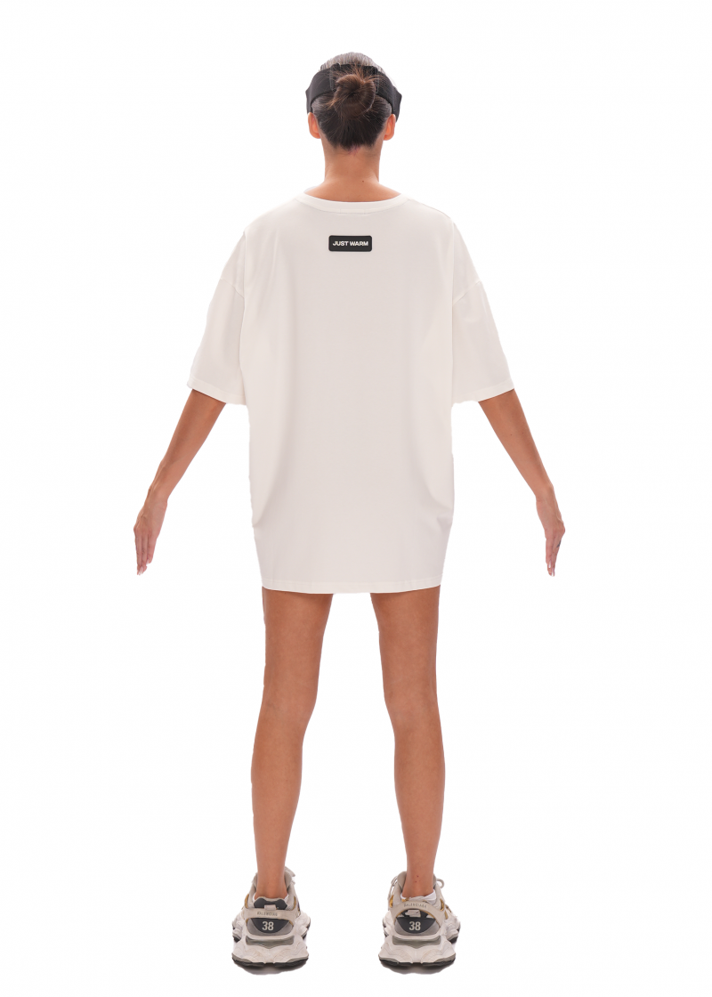 Футболка LOGO - milk/black