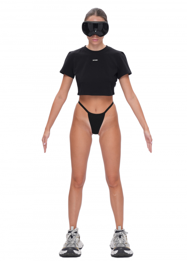 Кроп-футболка SLIM - black