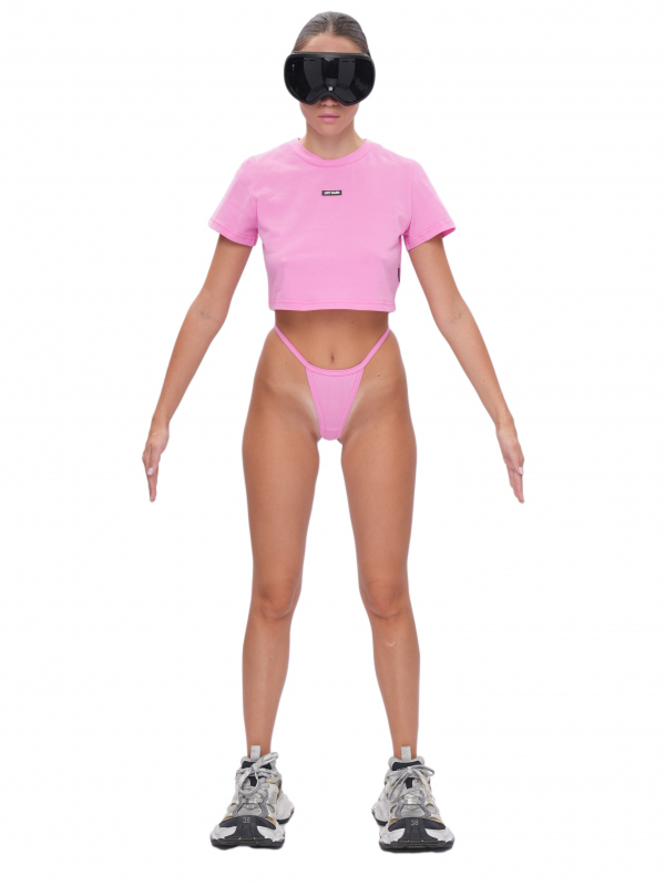 Кроп-футболка SLIM - pink