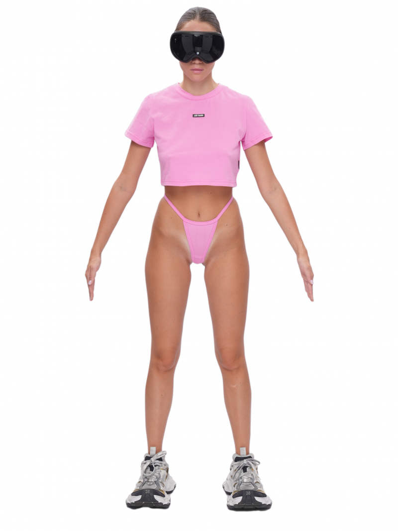 Кроп-футболка SLIM - pink