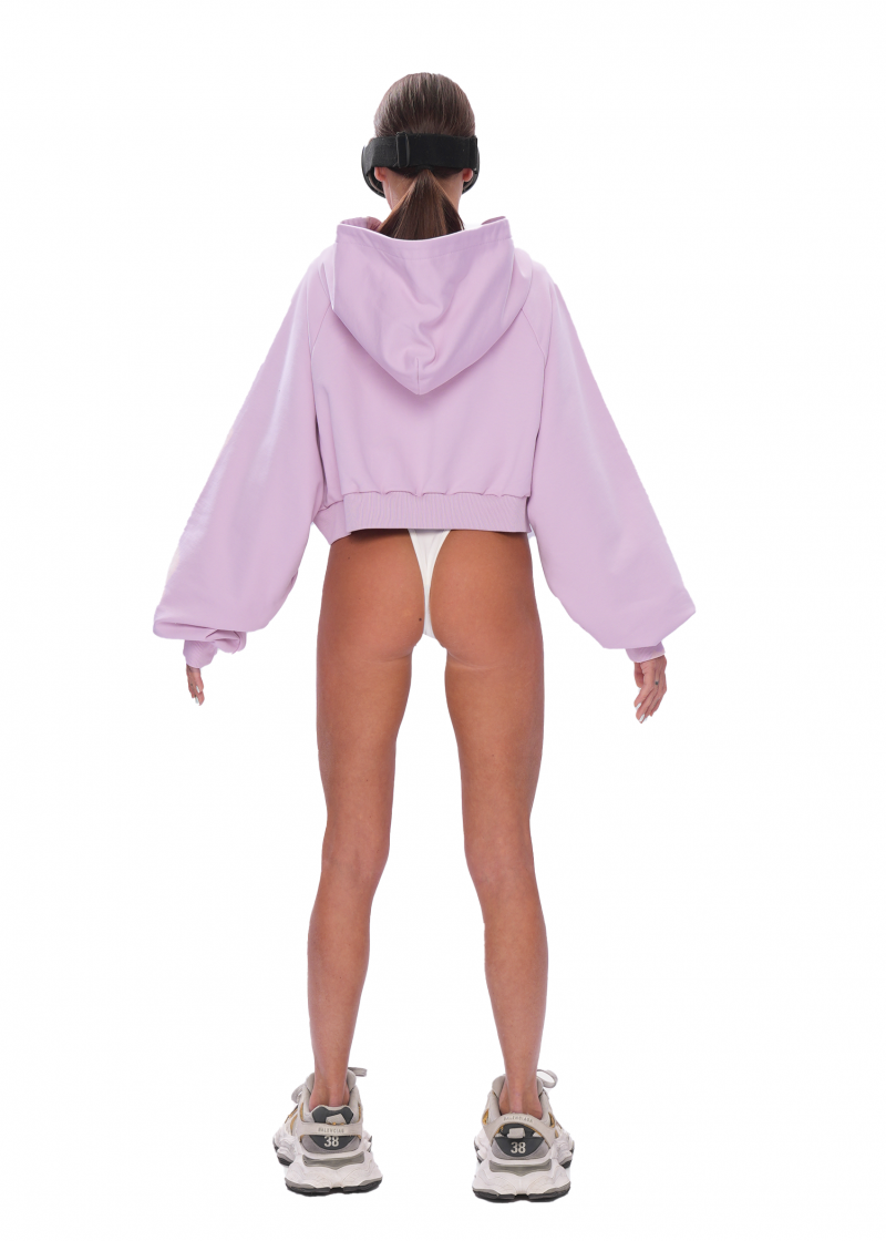 Укороченный худи ZIP - ice blush