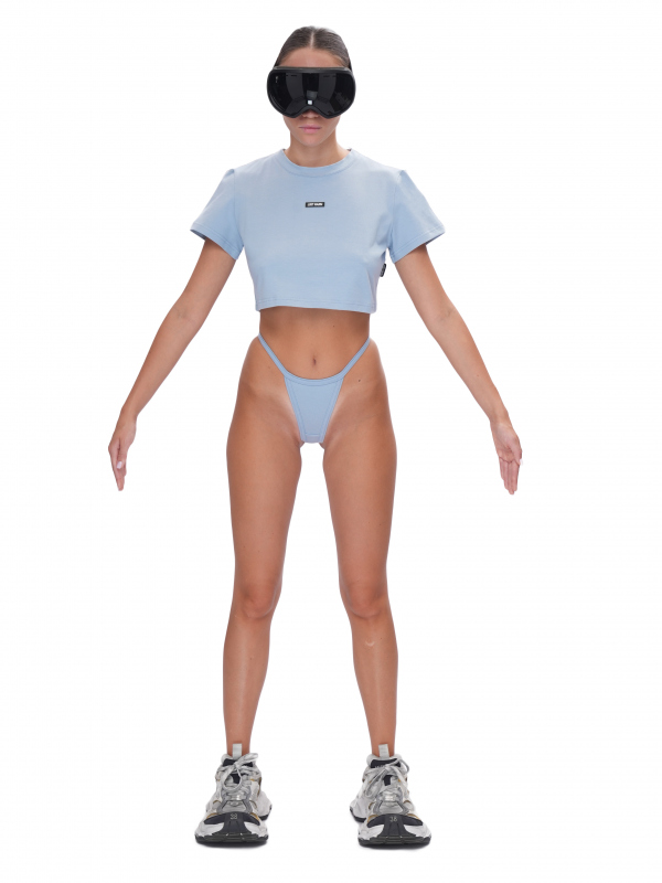 Кроп-футболка SLIM - blue