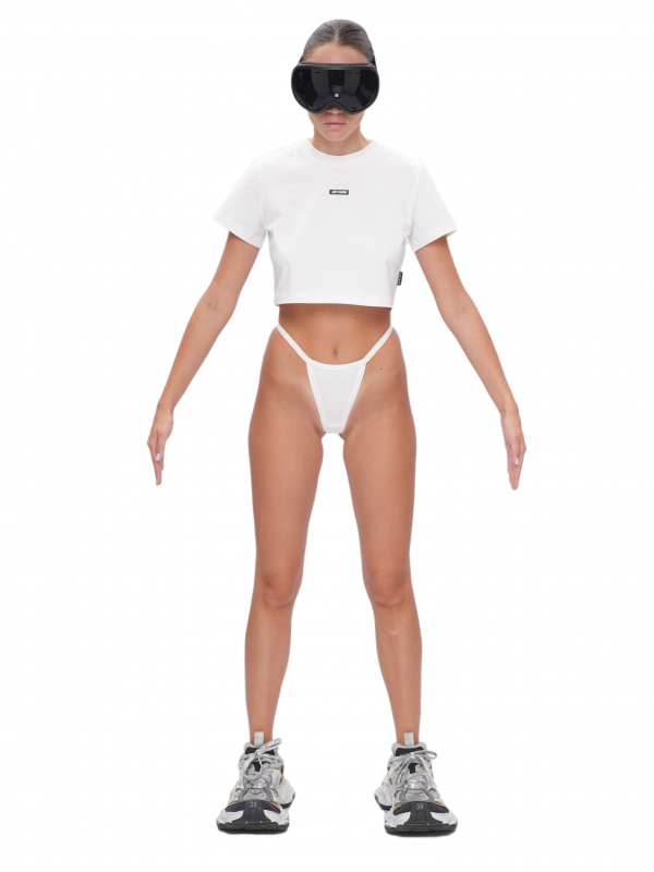 Кроп-футболка SLIM - milk