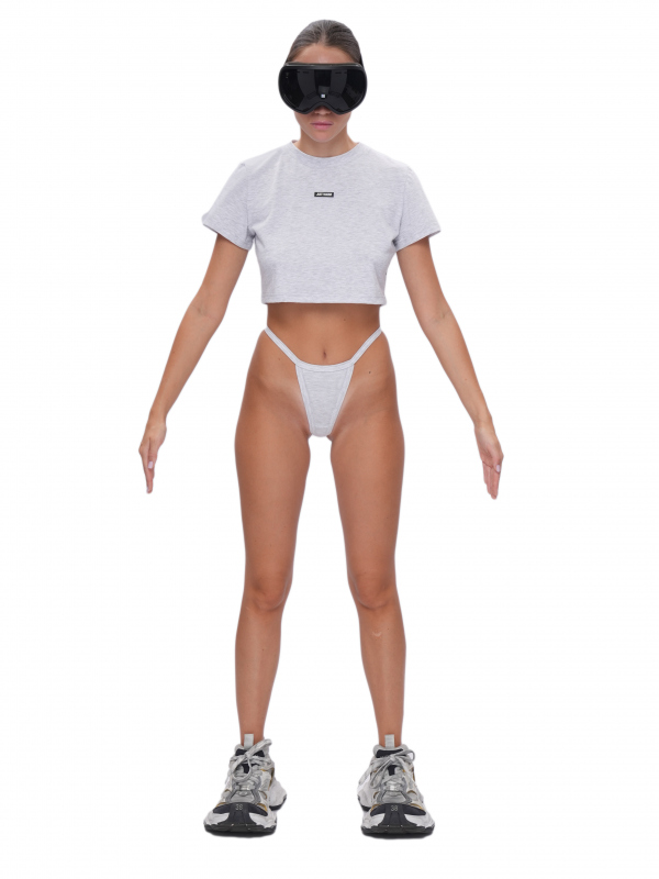 Кроп-футболка SLIM - melange