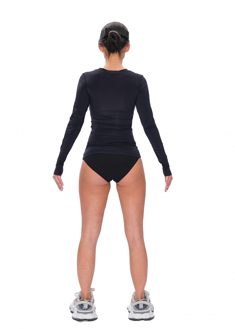 Лонгслив EASY с разрезами - black