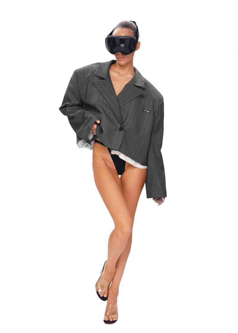 Кроп-пиджак LEVEL - dark grey