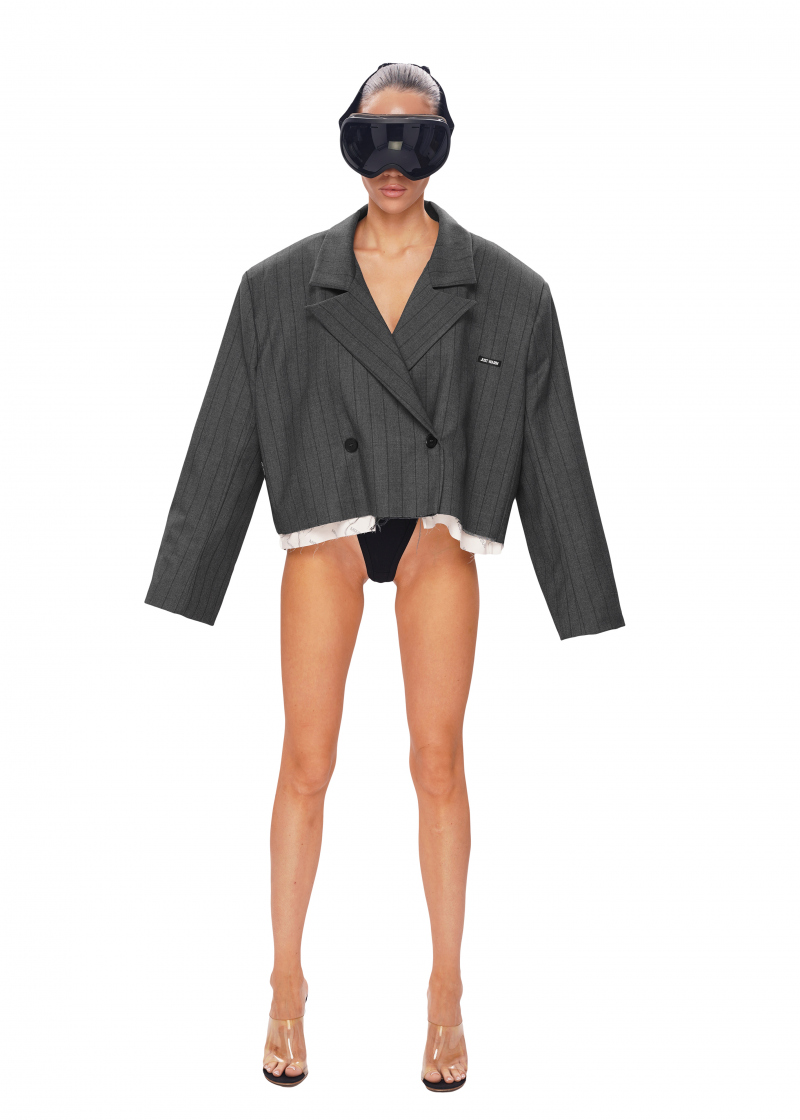 Кроп-пиджак LEVEL - dark grey