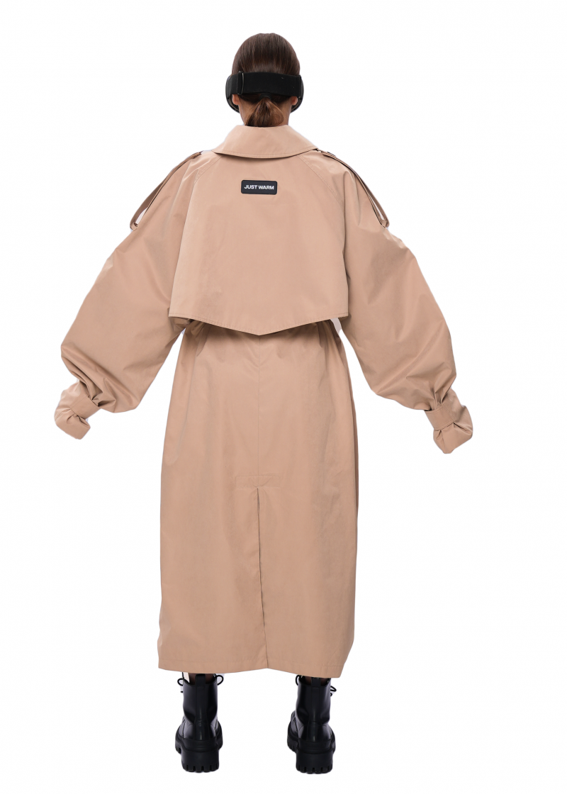 Тренч VOLUME длинный - nude