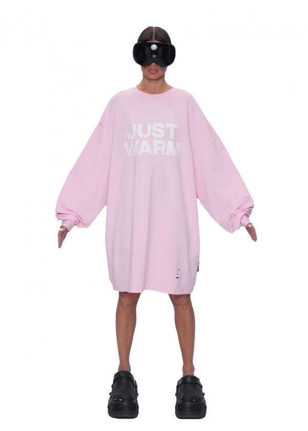Платье-лонгслив MESSY - pink