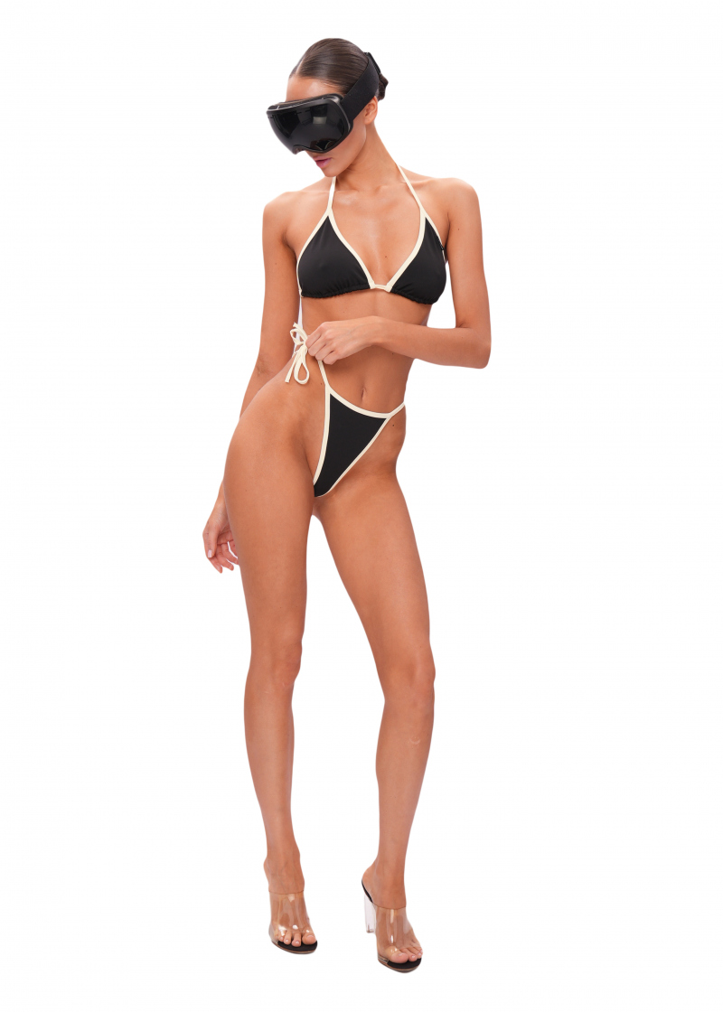 Стринги на завязках WET - black/lemon