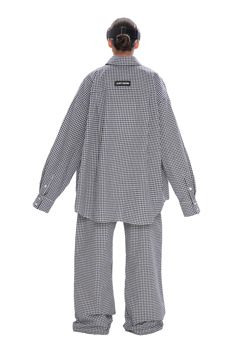 Пижама LUNA (рубашка и брюки) - blue