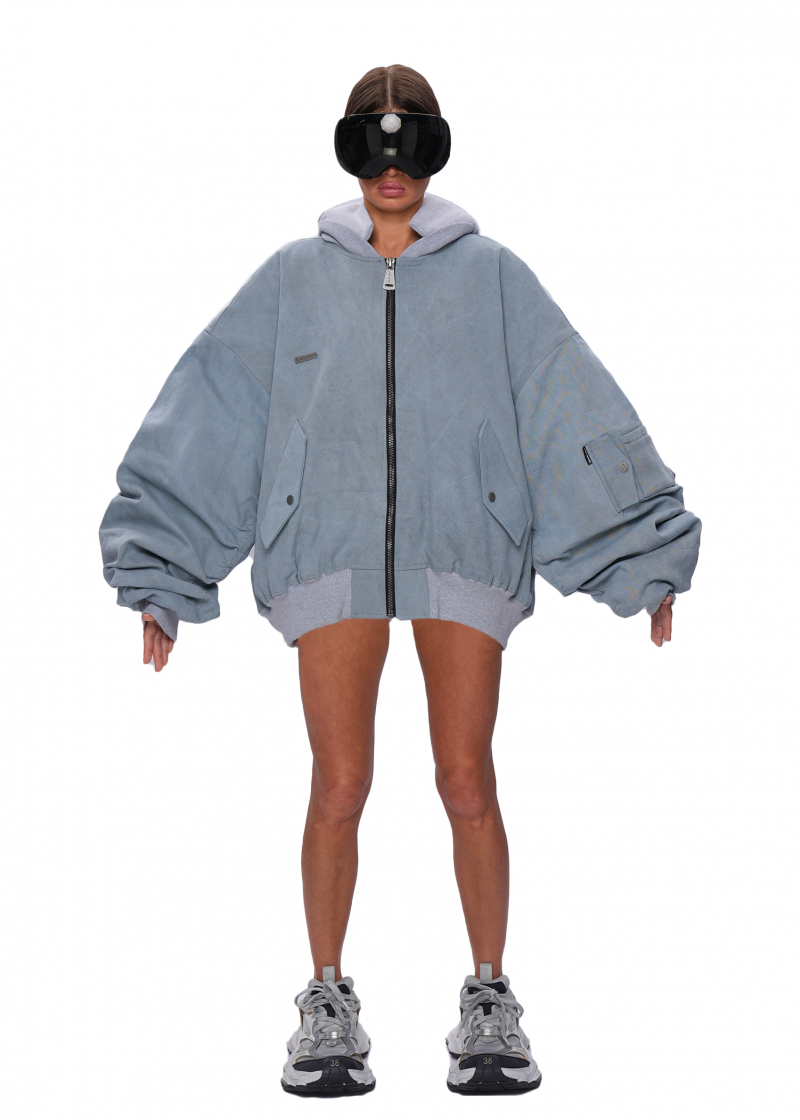 Бомбер HIGH DENIM - grey