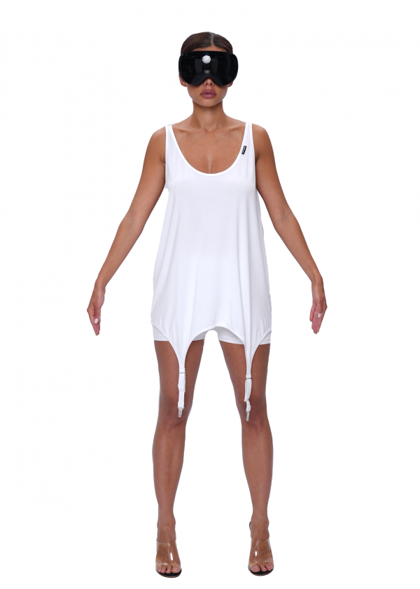 Майка со штрипками NAKED - white