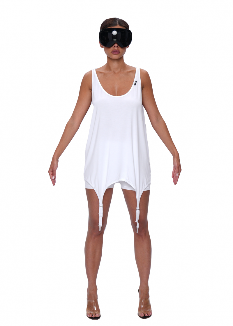 Майка со штрипками NAKED - white