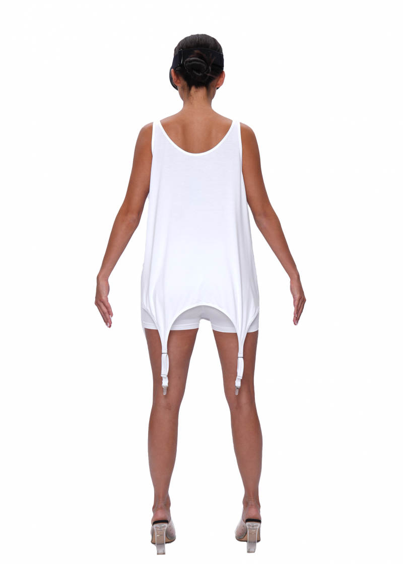 Майка со штрипками NAKED - white