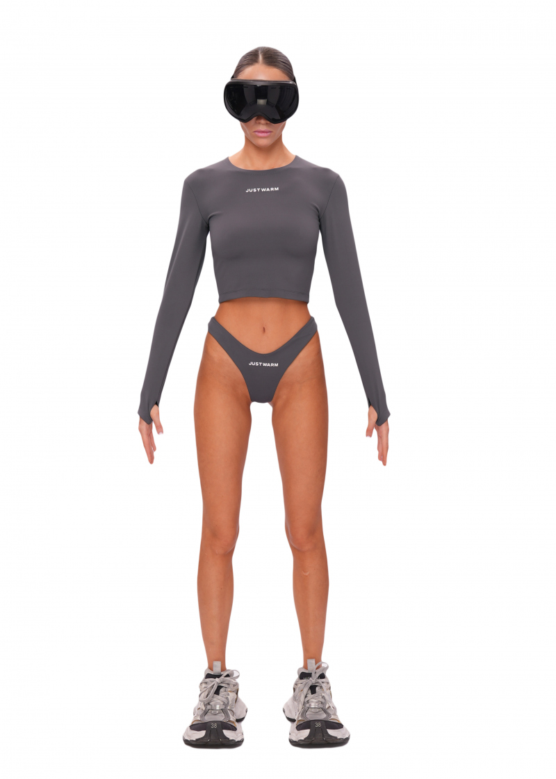 Топ long WET - grey