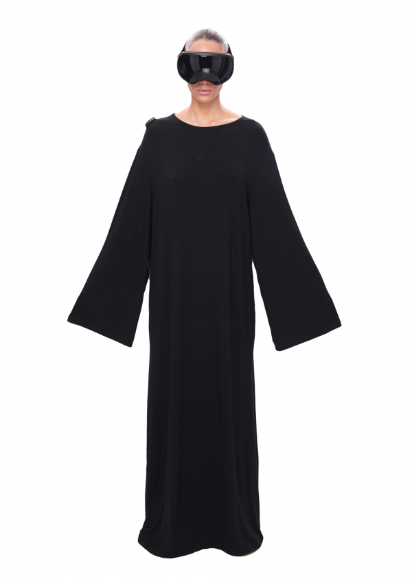 Платье с длинным рукавом VISCOSE - black
