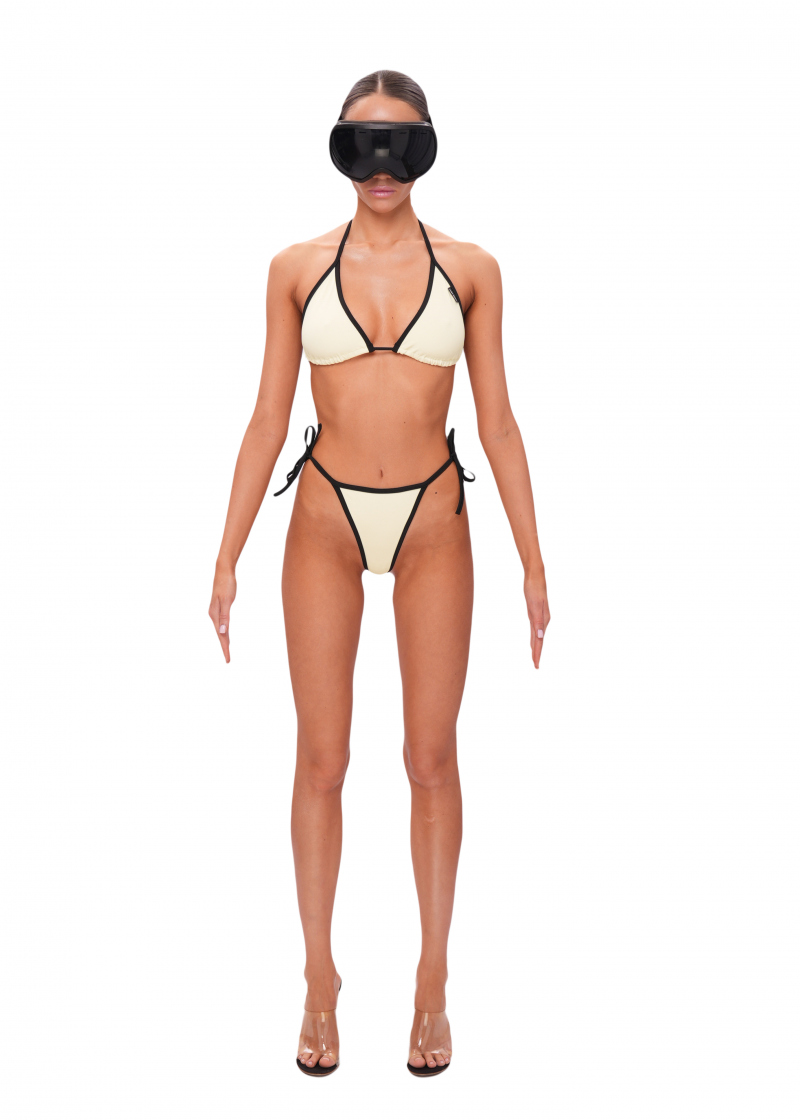 Стринги на завязках WET - lemon/black