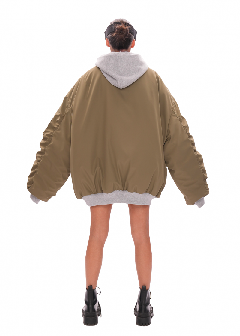 Бомбер HIGH удлиненный - khaki