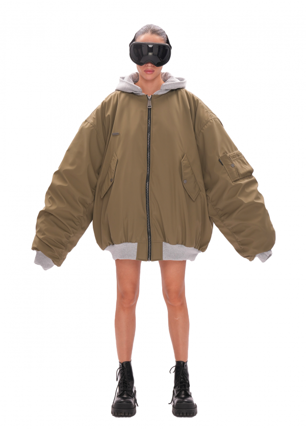 Бомбер HIGH удлиненный - khaki