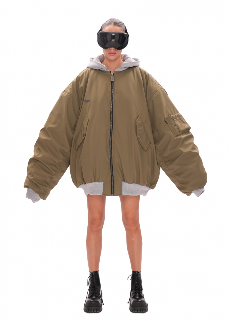 Бомбер HIGH удлиненный - khaki