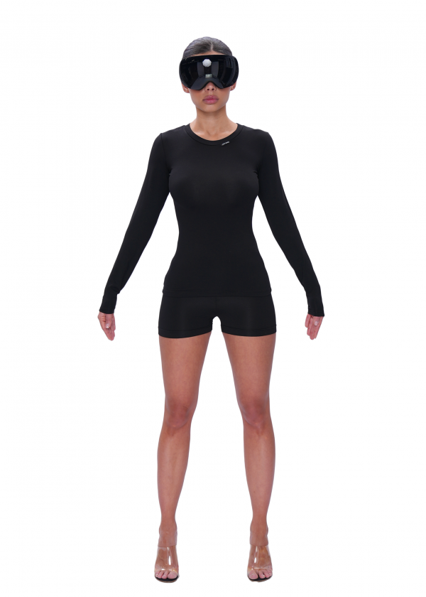 Лонгслив VISCOSE SLIM - black