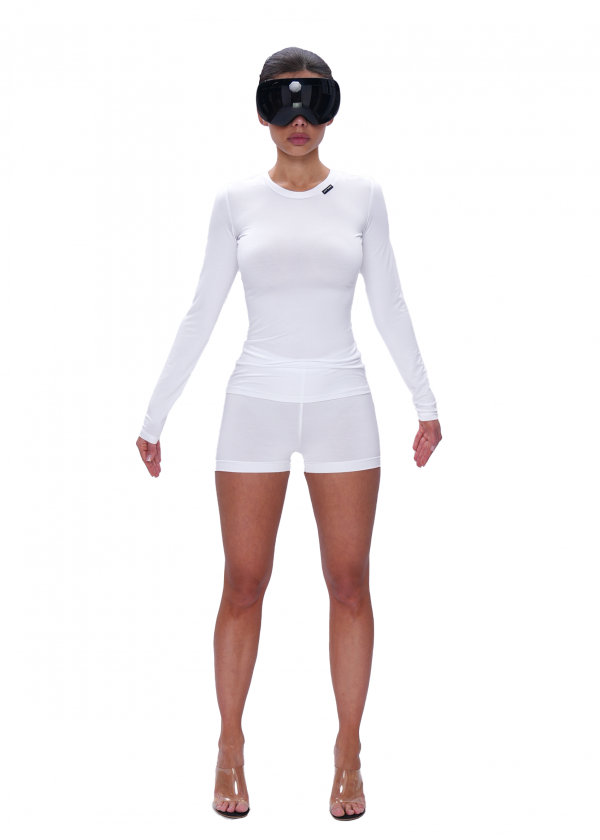 Лонгслив VISCOSE SLIM - white