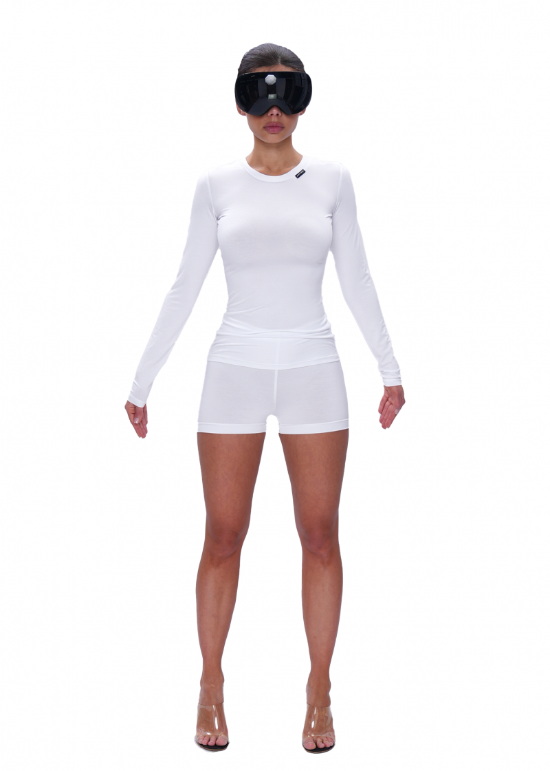 Лонгслив VISCOSE SLIM - white