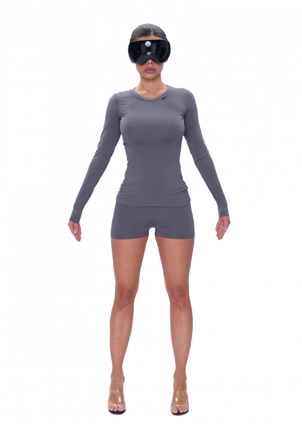 Лонгслив VISCOSE SLIM - dark grey