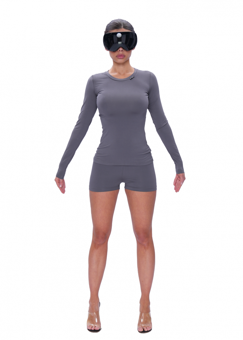 Лонгслив VISCOSE SLIM - dark grey