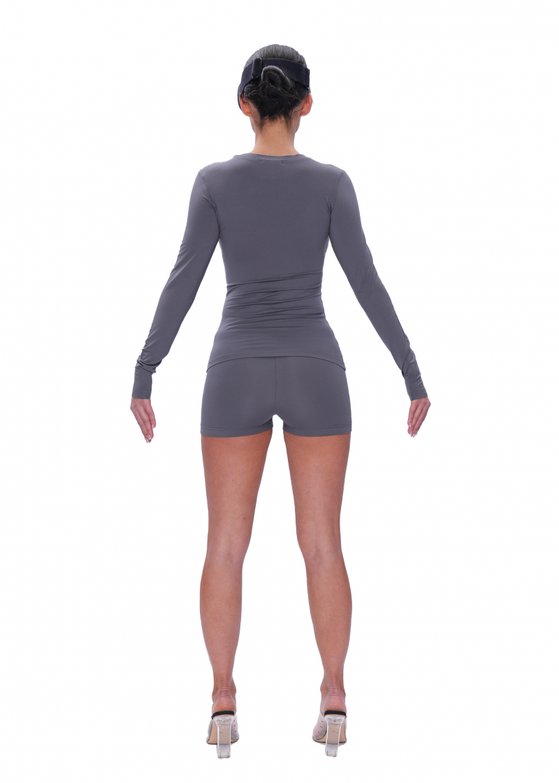 Лонгслив VISCOSE SLIM - dark grey