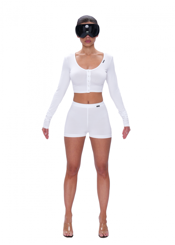 Кроп-лонгслив VISCOSE BASE - white