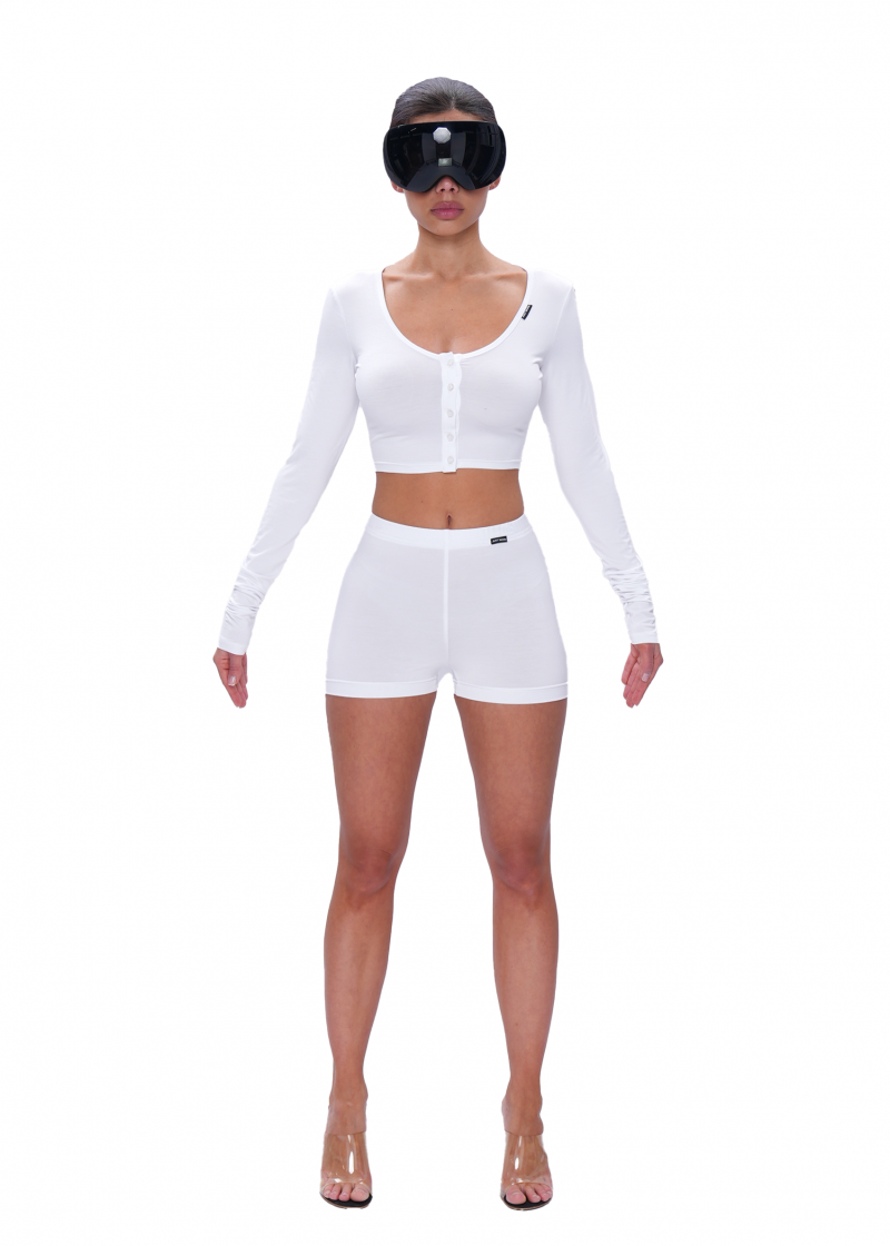 Кроп-лонгслив VISCOSE BASE - white