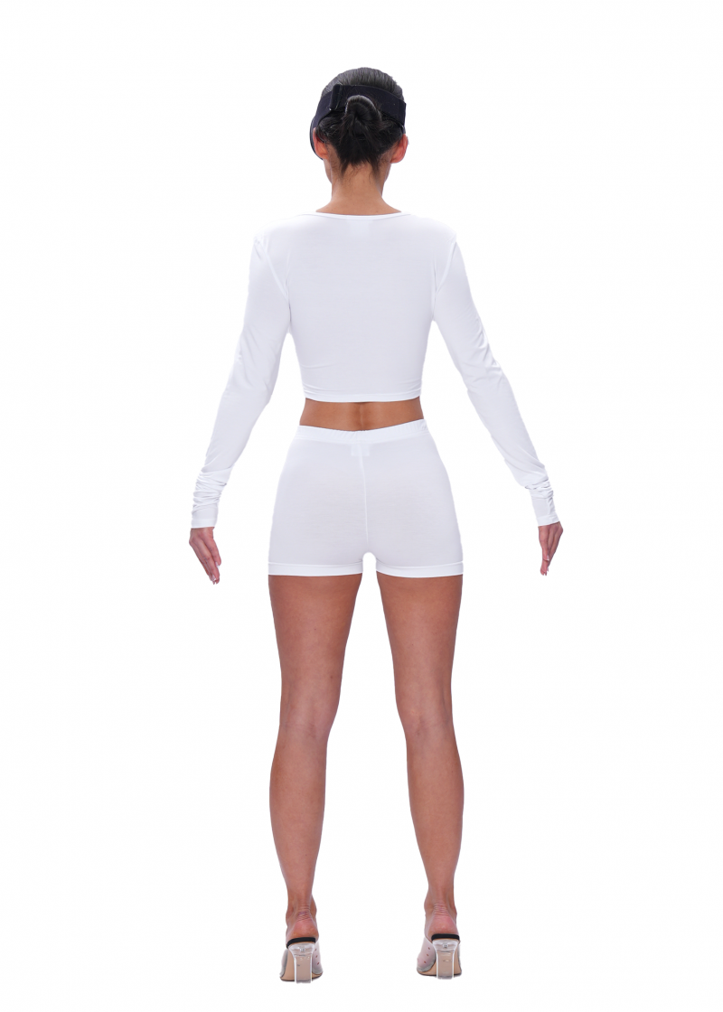 Кроп-лонгслив VISCOSE BASE - white