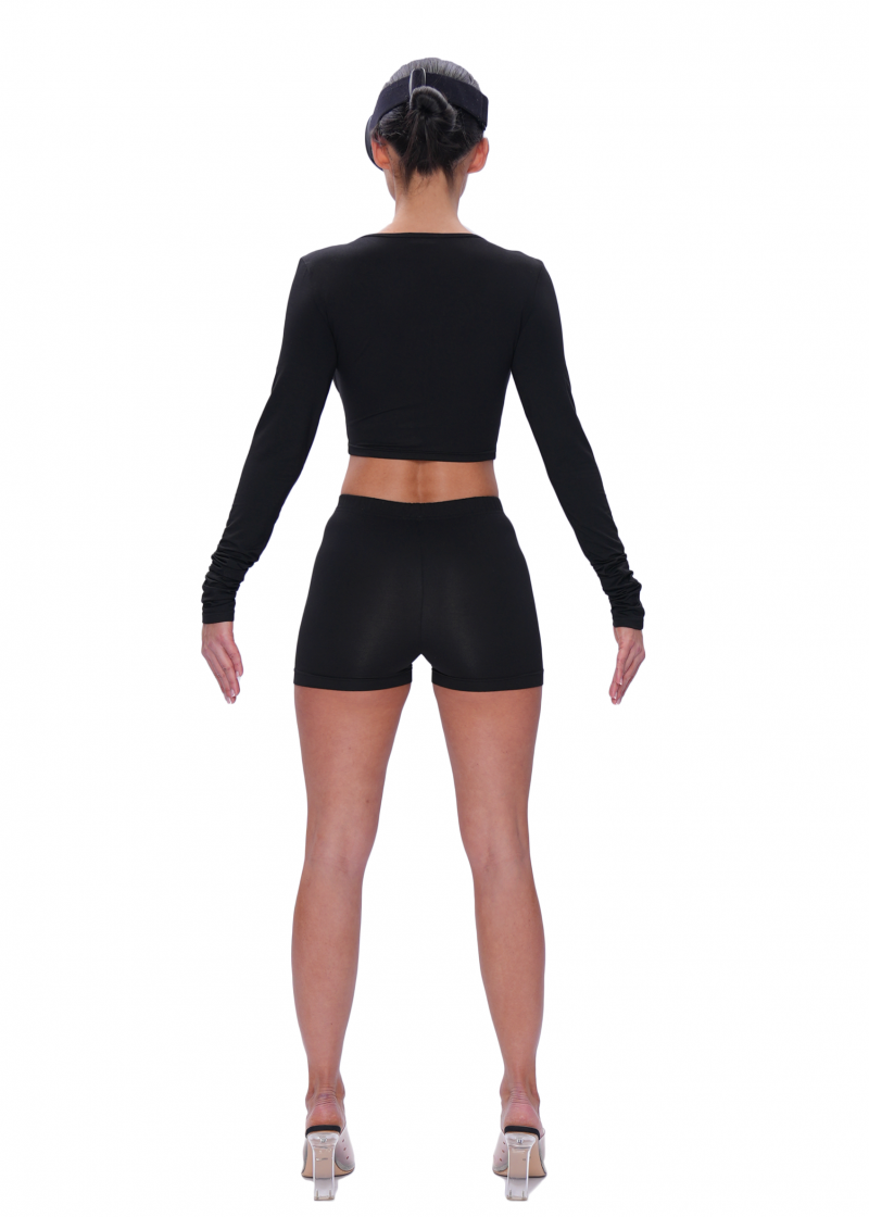 Кроп-лонгслив VISCOSE BASE - black