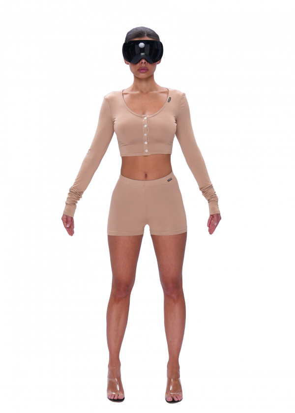 Кроп-лонгслив VISCOSE BASE - bear