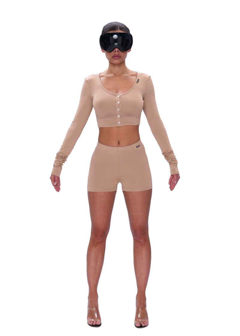 Кроп-лонгслив VISCOSE BASE - bear