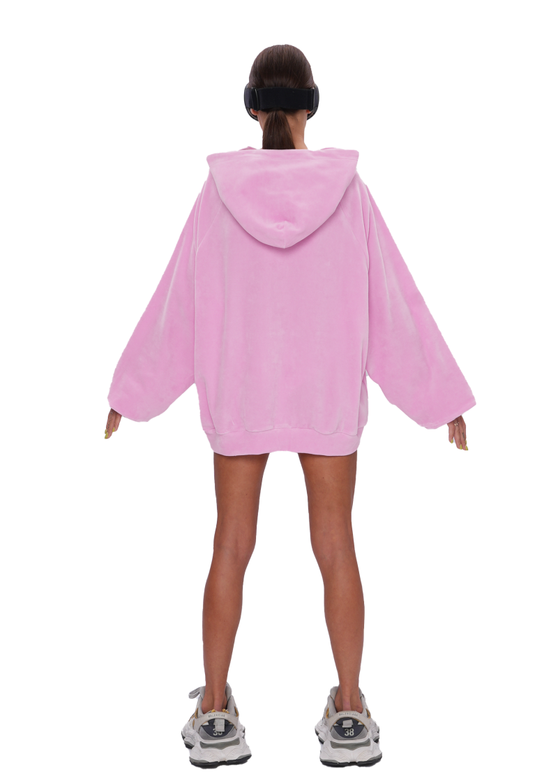 Худи VELOUR ZIP - pink