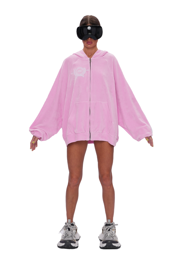 Худи VELOUR ZIP - pink