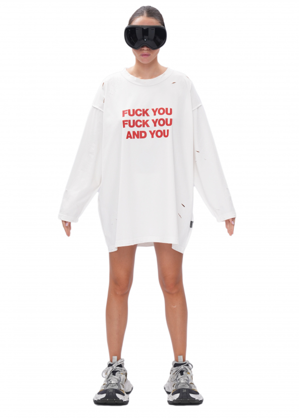 Лонгслив FUCK - milk