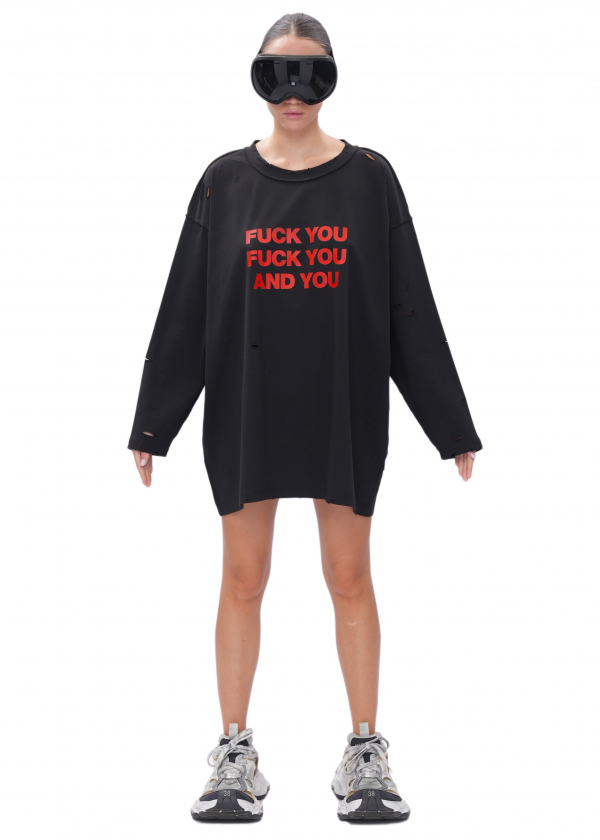 Лонгслив FUCK - black
