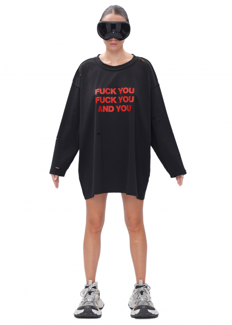 Лонгслив FUCK - black