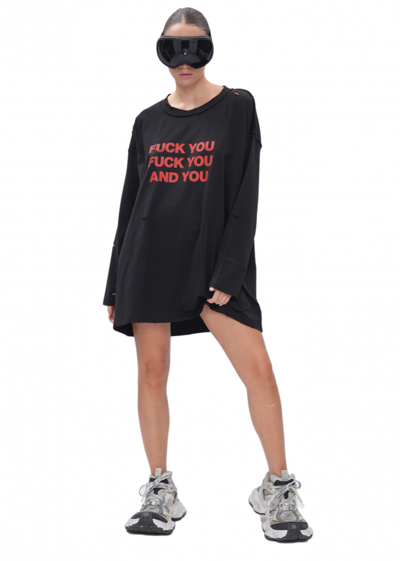 Лонгслив FUCK - black